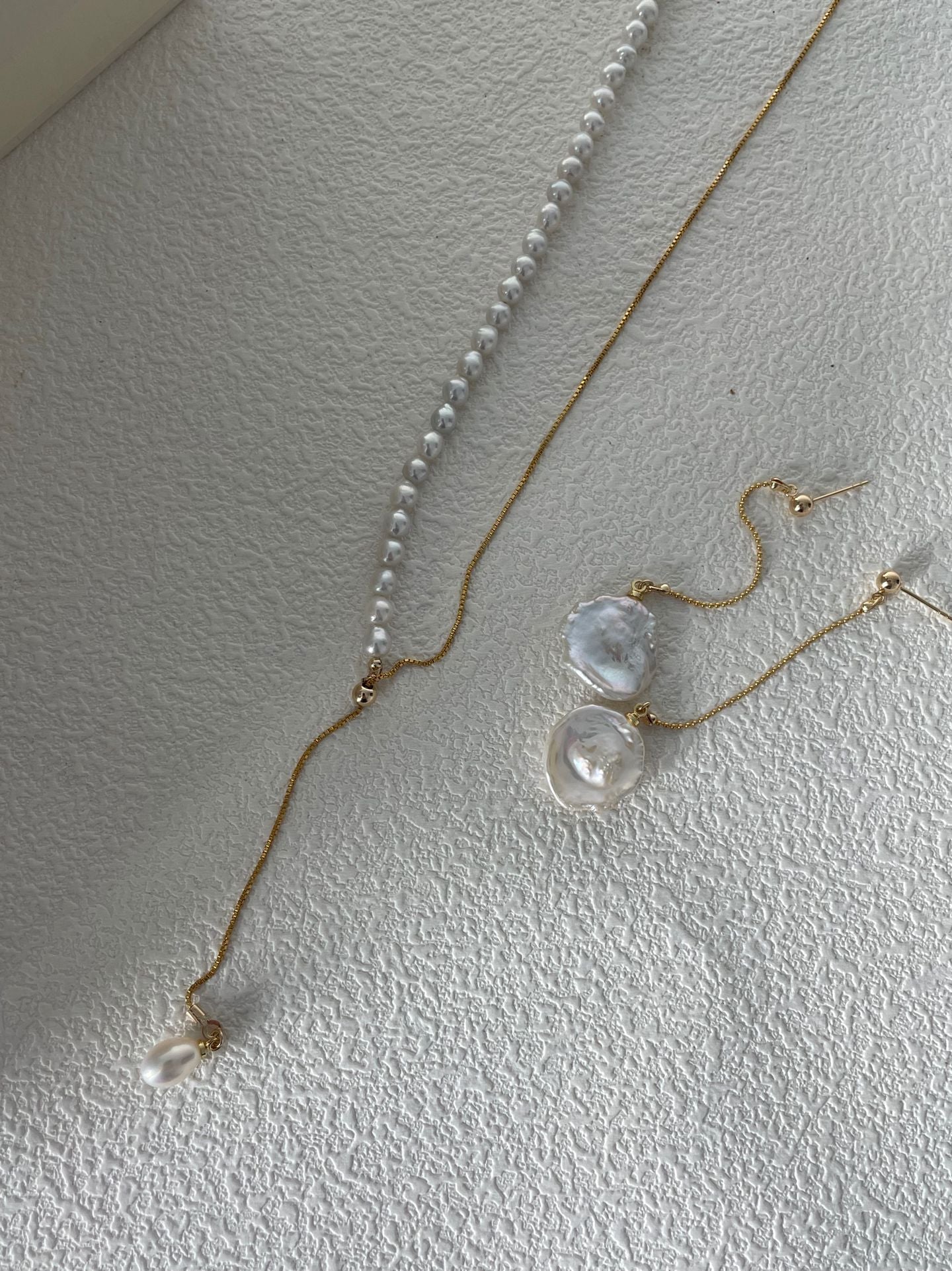 Pearl Petal Long Chain Earrings - Elegant Floral Drop Earrings