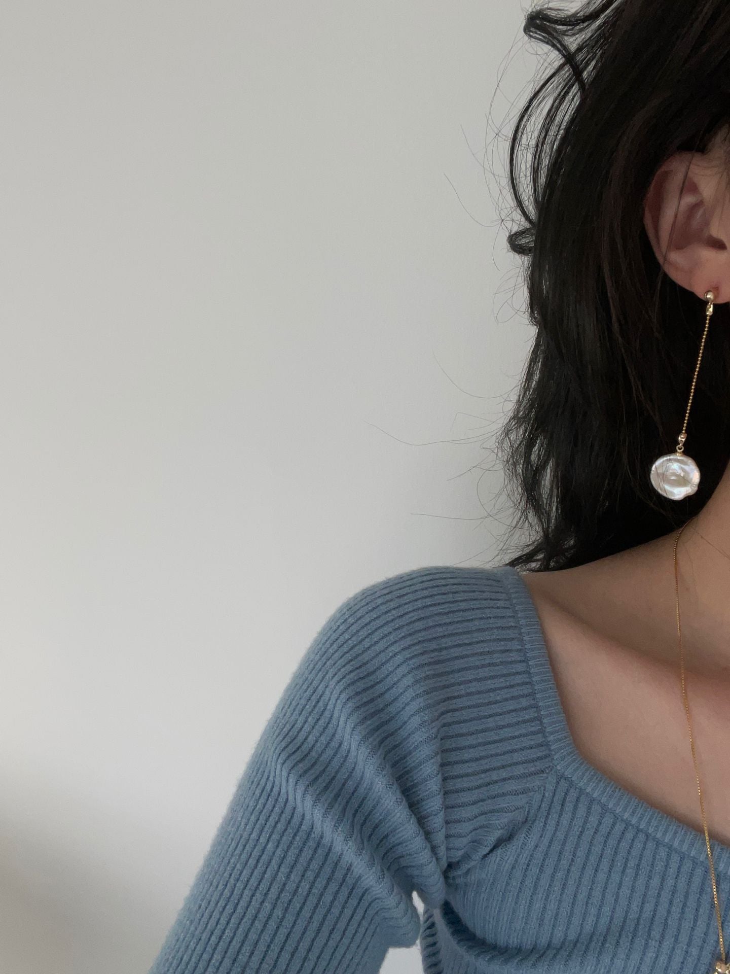 Pearl Petal Long Chain Earrings - Elegant Floral Drop Earrings