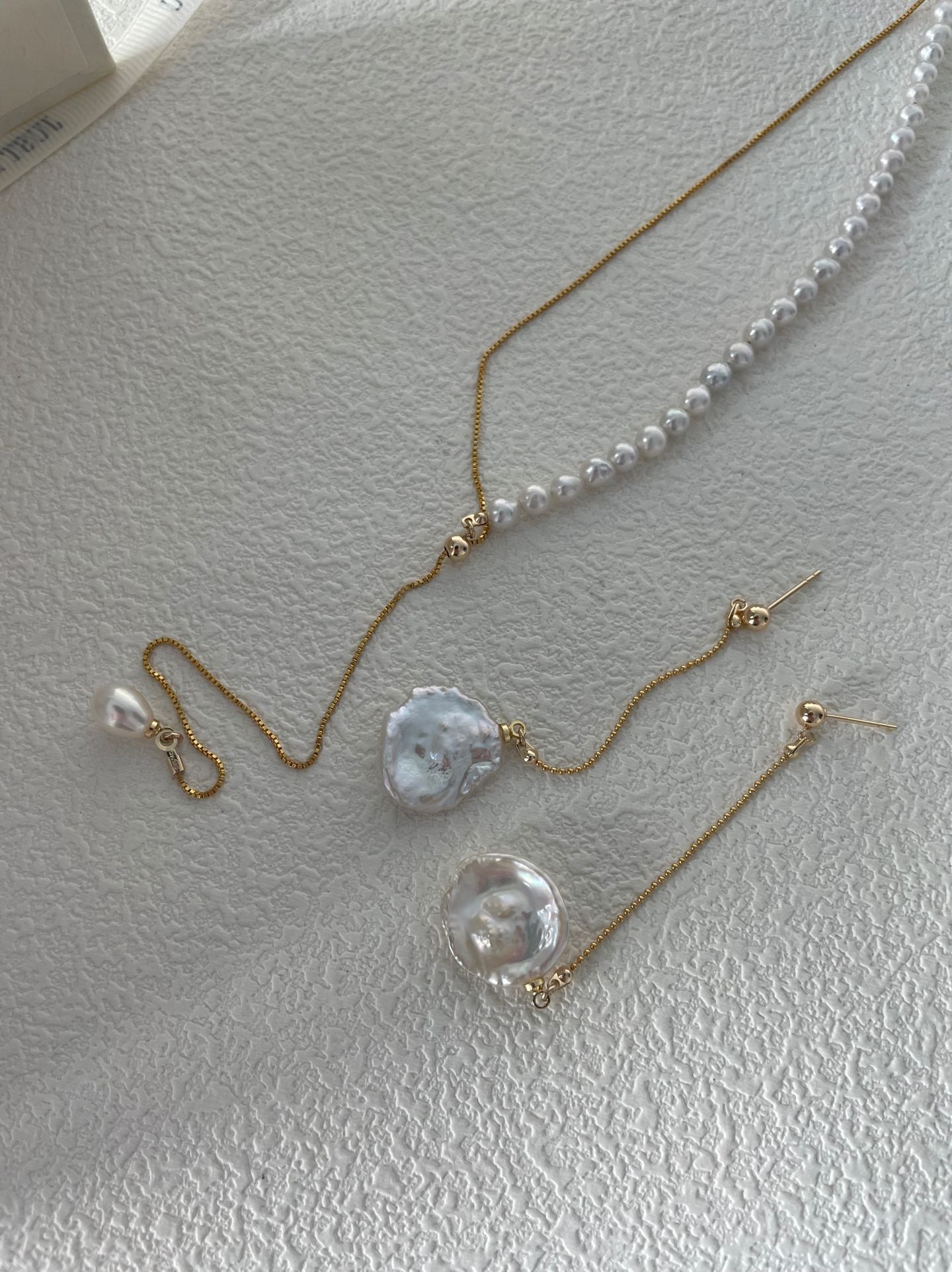 Pearl Petal Long Chain Earrings - Elegant Floral Drop Earrings