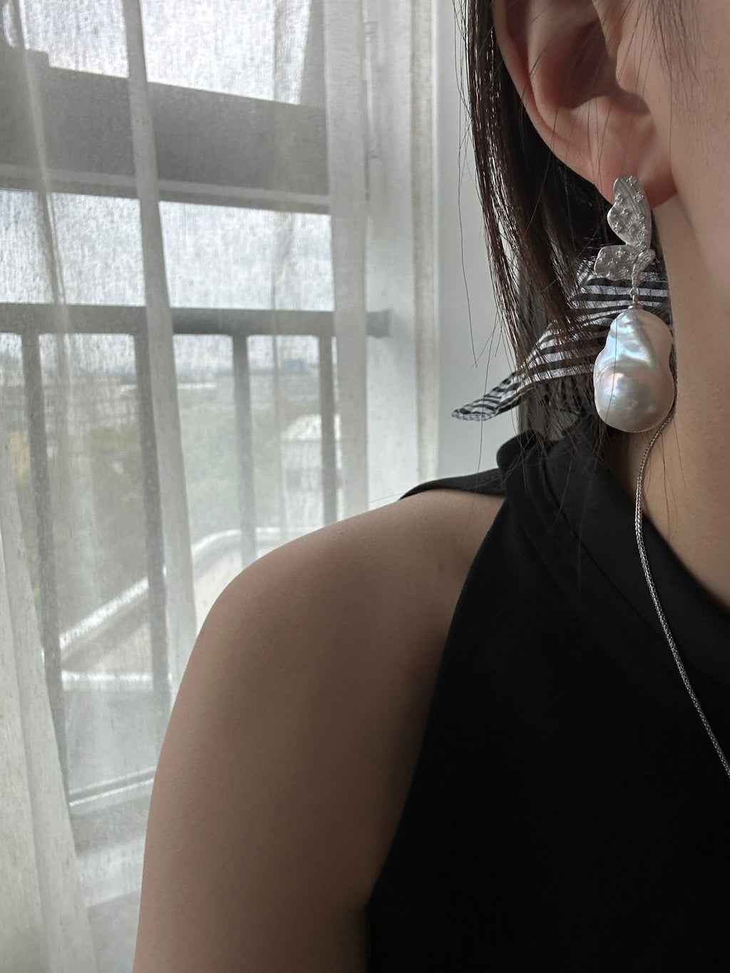 Baroque Pearl Butterfly Earrings - Vintage Irregular Pearl Studs